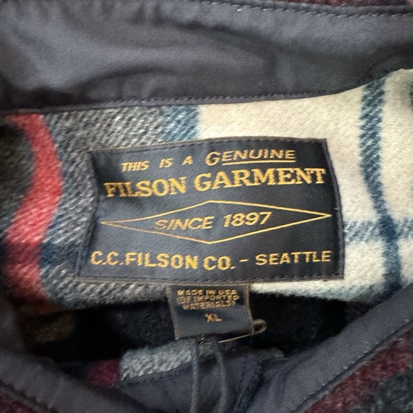 NWT Filson Mackinaw Wool Jac Shirt Men's Sz XL Cream Multi Plaid 20292528 - Picture 4 of 8
